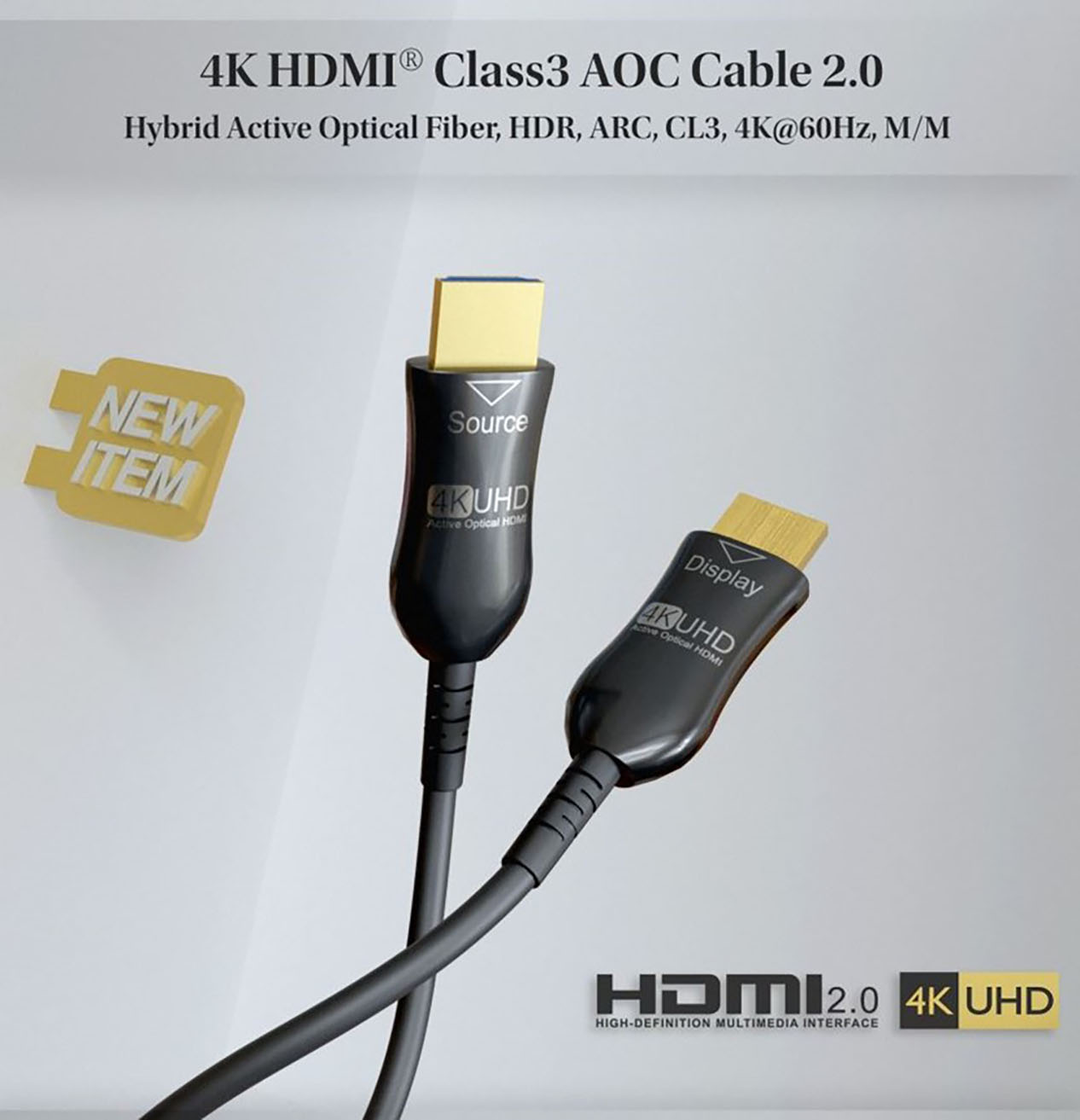 Nippon Labs 4K Hybrid Active Optical Fiber CL3 HDMI Cable